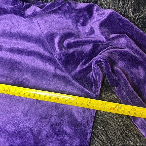 Purple velvet track jacket Size L No Brand Full Zip Velour Zipper Pockets - Picture 13 of 14